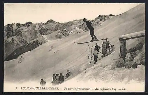 AK Luchon-Superbagnères, Un saut impressionant