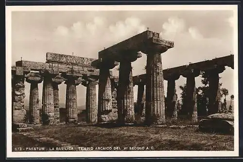 AK Paestum, La Basilica, Tempio Arancaico del VI secolo