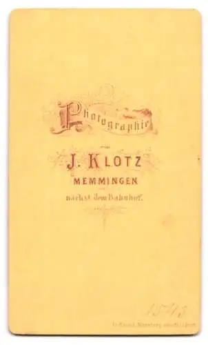 Fotografie J. Klotz, Memmingen, Bürgerlicher im Anzug