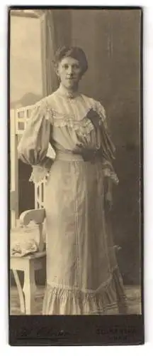 Fotografie Hans Ohrner, Blumenthal, Weserstrasse 11, Porträt einer Dame im eleganten Kleid