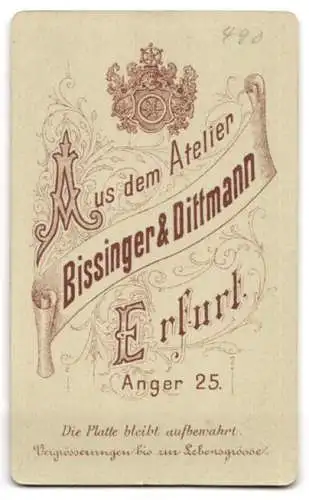 Fotografie Bissinger & Dittmann, Erfurt, Anger 25, Porträt eines Mannes mit Schnurrbart