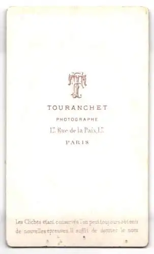 Fotografie Touranchet, Paris, Rue de la Paix 17, Porträt eines Herren