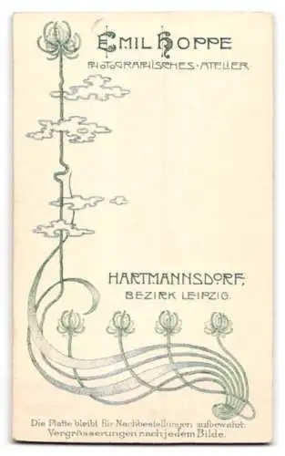 Fotografie Emil Hoppe, Hartmannsdorf, Porträt eines eleganten Herrn