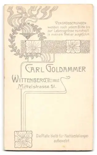 Fotografie Carl Goldammer, Wittenberg, Mittelstrasse 51, Junge im Anzug