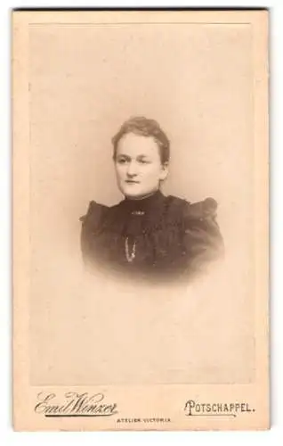 Fotografie Emil Winzer, Potschappel, Dresdnerstrasse, Porträt einer Dame