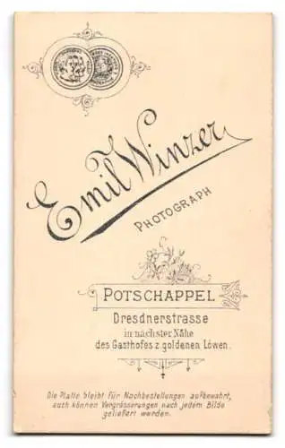 Fotografie Emil Winzer, Potschappel, Dresdnerstrasse, Porträt einer Dame