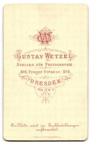 Fotografie Gustav Wetzel, Dresden, Prager Strasse 6, Porträt eines jungen Mannes