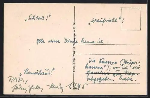 AK Eisenstadt /Nd., Schloss, Jägerkaserne, Landhaus, Ortsansicht
