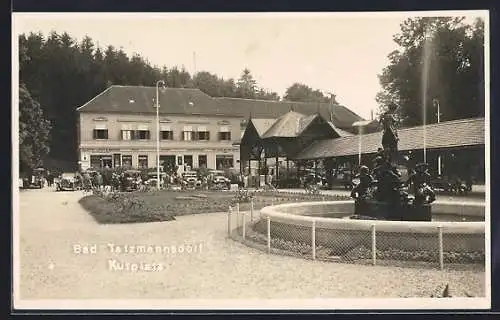 AK Bad Tatzmannsdorf, Kurplatz mit Springbrunnen