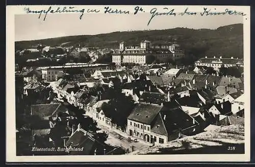 AK Eisenstadt, Blick auf die Häuser der Stadt