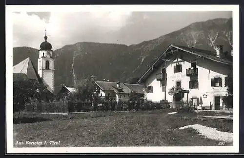 AK Barwies, Gasthof Zum Löwen & Kirche