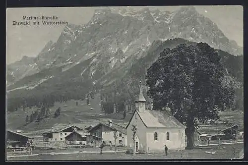 AK Ehrwald, Martins-Kapelle mit Wetterstein