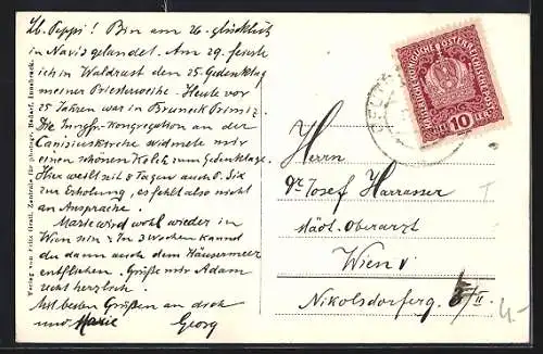 AK Navis, Ortsansicht mit Serles und Habicht