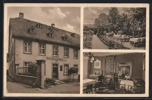 AK Ürzig /Mosel, Hotel Selbach - Aussenansicht, Gastraum, Garten