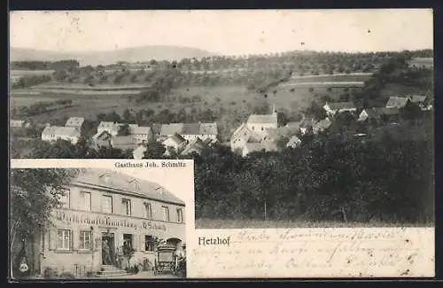 AK Hetzhof, Gasthaus Joh. Schmitz, Totalansicht