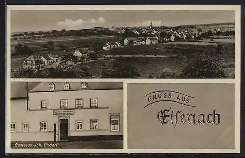 AK Eisenach / Eifel, Gasthaus Joh. Bisdorf, Totalansicht