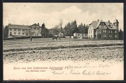 AK Gräfenhain / Thür., Gasthaus Schützenhof v. Hermann Carls