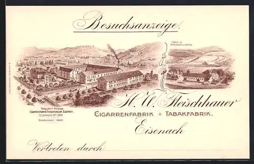 Lithographie Eisenach, Zigarren- und Tabakfabrik H.W. Fleischhauer