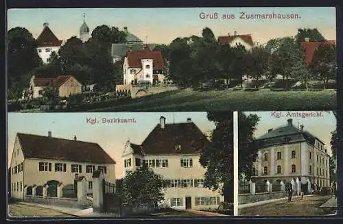 AK Zusmarshausen, Kgl. Bezirksamt, Kgl. Amtsgericht, Ortsansicht