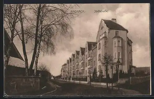 AK Ansbach / Bayern, Reihenhäuser in der Jüdtstrasse