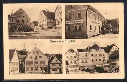 AK Wipfeld, Gasthaus zum grünen Baum, Gasthaus zum Anker, Gasthaus zum Schwan