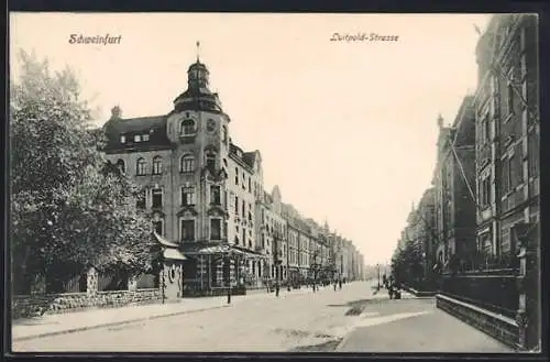 AK Schweinfurt, Blick in die Luitpold-Strasse