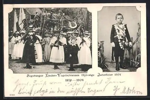 AK Segeberg, 25 jährige Jubelfeier 1904-Segeberger Kinder-Vogelschiessen, Gewinner, Frauen mit Girlanden