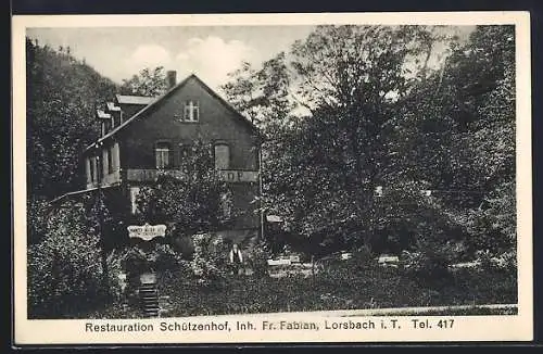 AK Lorsbach i. T., Restaurant Schützenhof Fr. Fabian