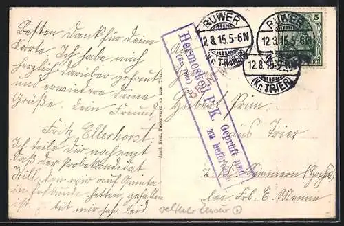 AK Kasel, Ortsansicht von oben, Gasthaus zur Post