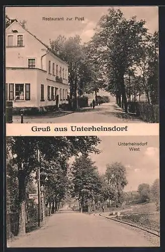 AK Unterheinsdorf, Restaurant zur Post, Unterheinsdorf West