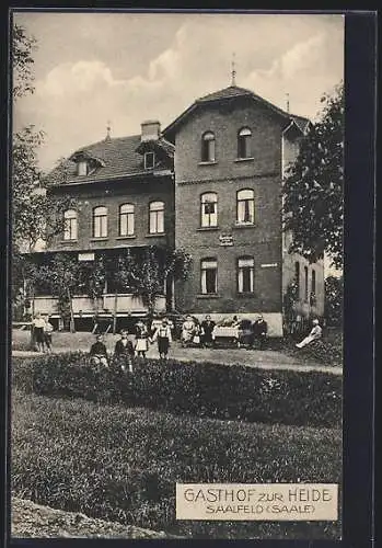 AK Saalfeld / Saale, Ansicht vom Gasthof zur Heide