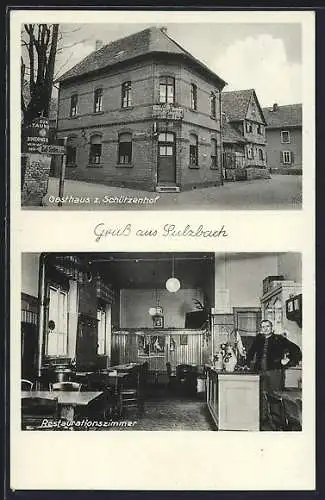 AK Sulzbach /Taunus, Gasthaus zum Schützenhof, Restaurationszimmer, Bes. Hch. Kern