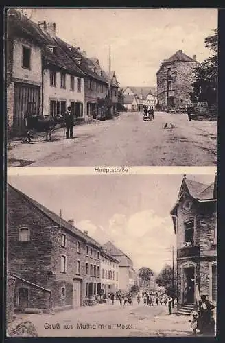 AK Mülheim a. Mosel, Hauptstrasse mit Gasthaus