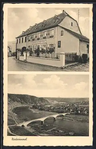 AK Niederemmel, Gasthaus zum Goldtröpfchen v. J. Schmidt-Schneider, Ortsansicht