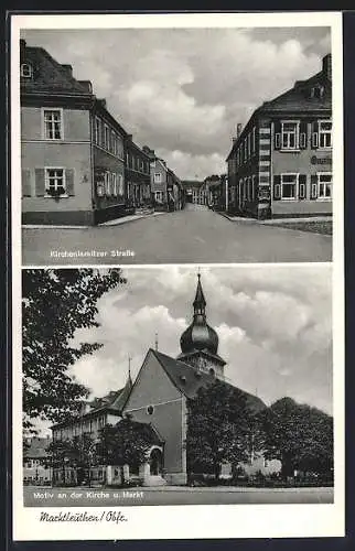 AK Marktleuthen, Marktplatz, Kirche und Kirchenlamitzer Strasse