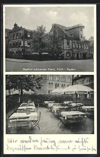 AK Fürth i. Bayern, Gasthof schwarzes Kreuz, Inh. Alois Galli