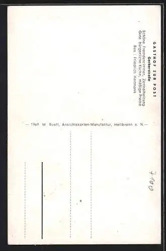 AK Heilbronn a. N., Gasthof zur Post von Friedrich Hartmann