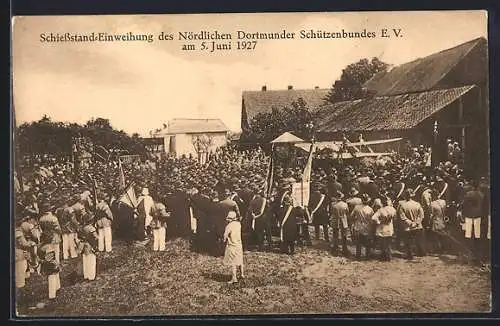 AK Dortmund, Nördlicher Schützenbund, Schiessstand-Einweihung 1927, Festplatz mit Publikum