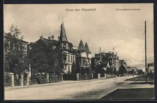 AK München-Riesenfeld, Schleissheimerstrasse mit Villen