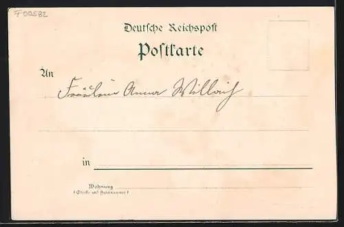 Lithographie Vorsfelde, Post und Nackes Hotel, Wolfsburg, Ortsansicht, Wappen
