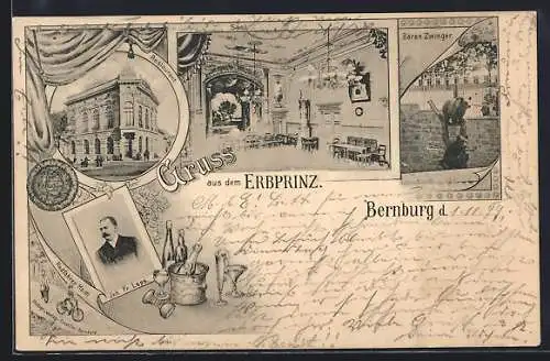 AK Bernburg, Restaurant Erbprinz, Inh. Fr. Leps, Bären-Zwinger