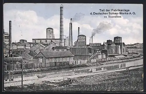 AK Saaralben, Teil der Fabrikanlage der Deutschen Solvay-Werke A. G.