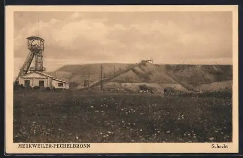 AK Merkweiler-Pechelbronn, Blick auf den Schacht