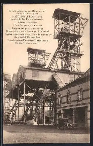 AK Mancieulles /M.-et-M., Société Anonyme des Mines de fer de Saint-Pierremont, Ensemble des Puits d`extraction