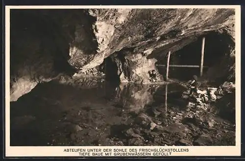 AK Schwarzenberg / Sa., Besucherbergwerk Herkules Frischglück Fürstenberg, Abteufen unter Sohle d. Frischglückstollens