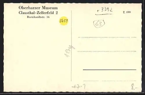 AK Clausthal-Zellerfeld, Oberharzer Museum, Betsaal, Bornhardtstr. 16