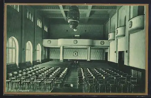 AK Köln /Rh., Kloster der Ursulinen, Lyzeum, Aula mit Empore