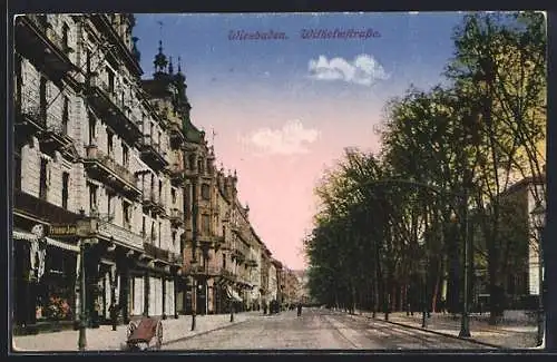 AK Wiesbaden, Blick in die Wilhelmstrasse