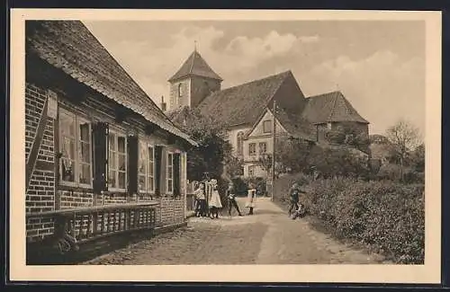 AK Preetz i. Holstein, Stadtkirche von der Seestrasse gesehen