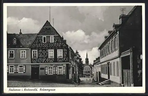 AK Hadamar i. Westerwald, Krämergasse mit Gasthaus Zur Stadtschenke